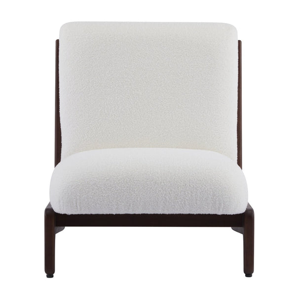 English Elm Scott Living Moda Set of 2 Accent Chairs White Cushion Matte Black Wood Frame Walnut N767P356660W