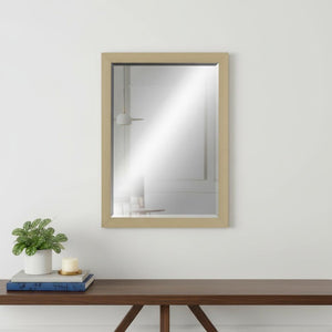 39 Inch Solid Wood Framed Decorative Wall Mirror for Elegant Entryway or Bedroom Decor