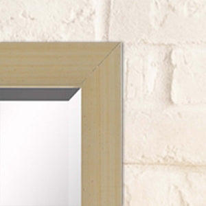 39 Inch Solid Wood Framed Decorative Wall Mirror for Elegant Entryway or Bedroom Decor