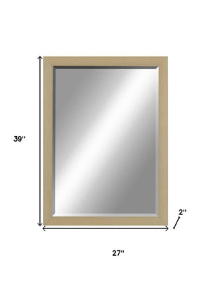 39 Inch Solid Wood Framed Decorative Wall Mirror for Elegant Entryway or Bedroom Decor