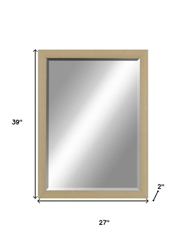 39 Inch Solid Wood Framed Decorative Wall Mirror for Elegant Entryway or Bedroom Decor