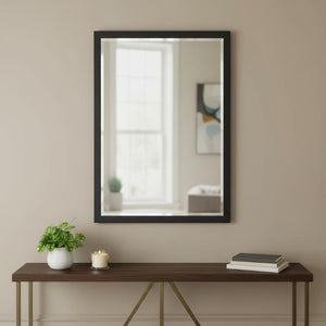 31 Inch Bold Framed Accent Wall Mirror for Entryway Living Room or Bedroom Decor Display