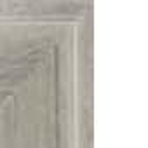 41 Inch Solid Wood Framed Wall Mirror in Silver for Bedroom or Entryway Decor