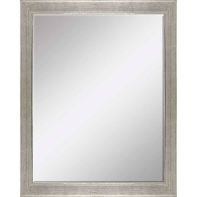 HomeRoots 53 Inch Silver Solid Wood Framed Wall Mirror Elegant Accent for Living or Entryway 632815