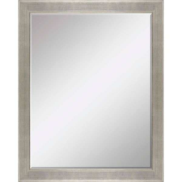 HomeRoots 53 Inch Silver Solid Wood Framed Wall Mirror Elegant Accent for Living or Entryway 632815