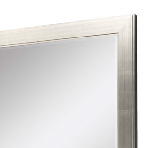 53 Inch Silver Solid Wood Framed Wall Mirror Elegant Accent for Living or Entryway