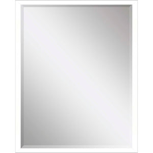 HomeRoots 38 Inch Solid Wood Framed Rectangular Accent Wall Mirror for Bedroom or Entryway Decor White 632817