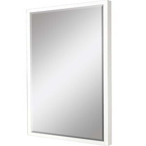 38 Inch Solid Wood Framed Rectangular Accent Wall Mirror for Bedroom or Entryway Decor