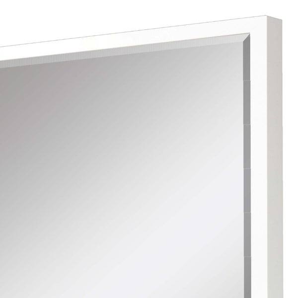 38 Inch Solid Wood Framed Rectangular Accent Wall Mirror for Bedroom or Entryway Decor