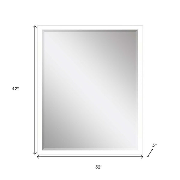 42 Inch Solid Wood Framed Accent Wall Mirror Elegant Entryway and Modern Home Decor
