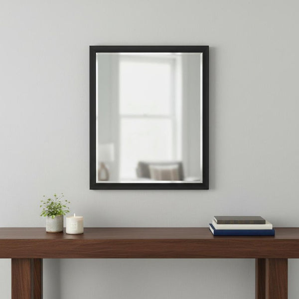 30 Inch Solid Wood Framed Round Wall Mirror for Entryway Bathroom or Bedroom Decor