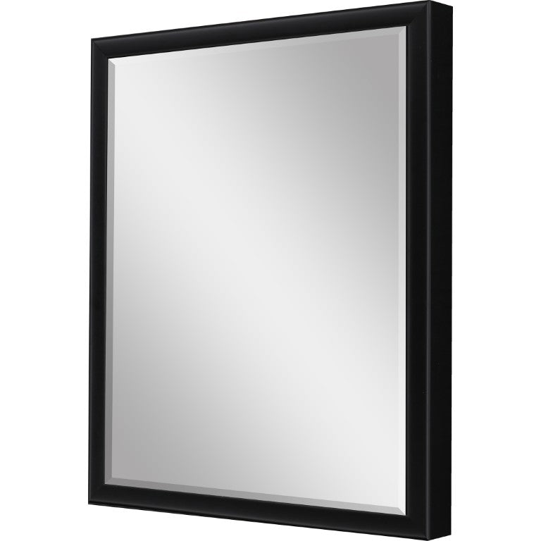 HomeRoots 30 Inch Solid Wood Framed Round Wall Mirror for Entryway Bathroom or Bedroom Decor Black 632820