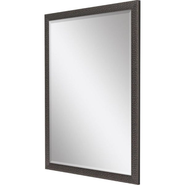 HomeRoots 31 Inch Solid Wood Accent Mirror with Dark Brown Finish for Entryway or Living Room 632827