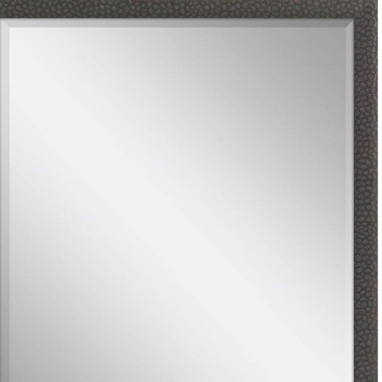 51 Inch Solid Wood Rectangular Wall Mirror with Rich Dark Brown Finish for Entryway