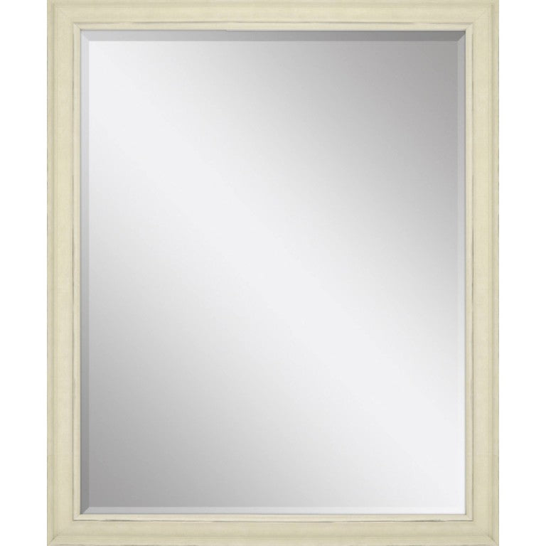 HomeRoots 44 Inch Solid Wood Framed Decorative Wall Mirror in Crisp Bright Finish for Any Room 632833