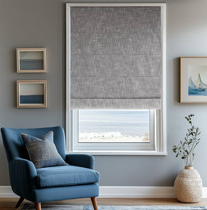 English Elm 1 Roman Shade 35x64" Total Blackout Cordless Polyester Roman Shade with Weighted Hem and Hardware Grey 6.29 L x 9.25 W x 8.07 H B035P319855