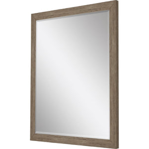 33 Inch Wood Framed Decorative Wall Mirror Modern Accent Piece for Entryway or Living Room