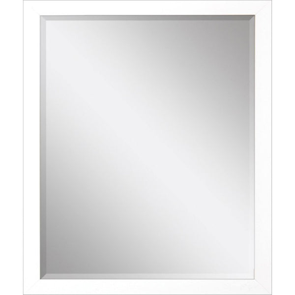HomeRoots 33 Inch Wood Framed Decorative Wall Mirror Modern Accent Piece for Entryway or Living Room White 632858