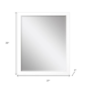33 Inch Wood Framed Decorative Wall Mirror Modern Accent Piece for Entryway or Living Room
