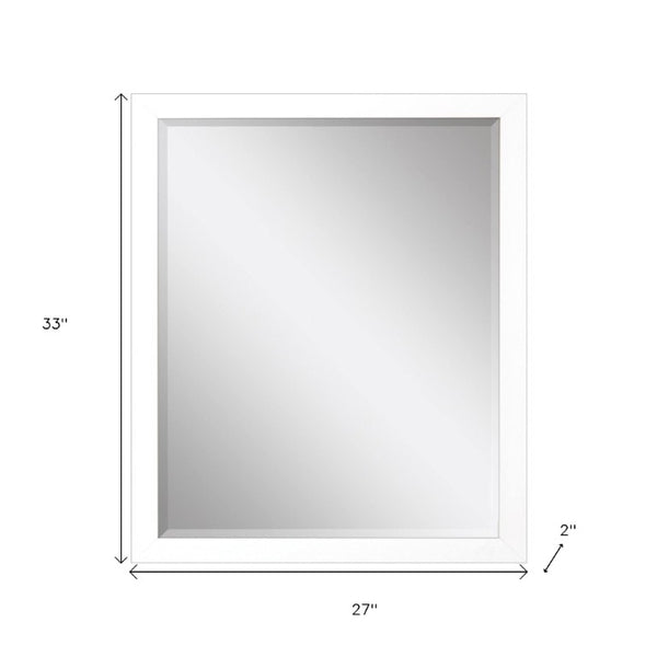 33 Inch Wood Framed Decorative Wall Mirror Modern Accent Piece for Entryway or Living Room