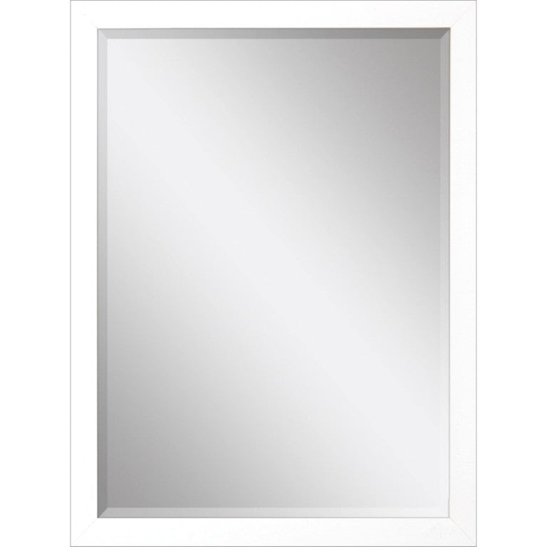 HomeRoots 39 Inch Round Accent Wall Mirror Metallic Frame Decorative Glam Living Room Dining Decor White 632859