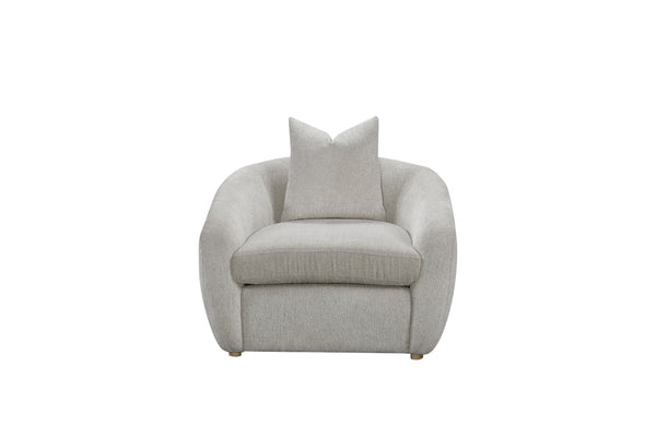 English Elm Accent Chair Mendocino Beach White Upholstered with Pillow — Dacron-Wrapped Cushions, Reversible Comfort B2699P393057