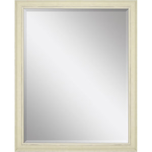 HomeRoots 52 Inch Ivory Weathered Wooden Framed Decorative Wall Mirror for Living Room 632866