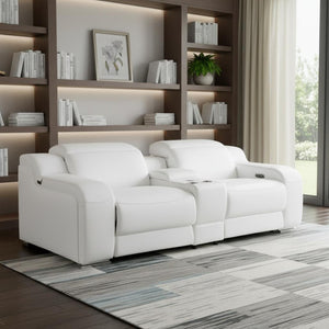 HomeRoots 103" Contemporary Reclining Sofa with USB Charging, Pocket Springs, and Elegant Silver Legs 632867