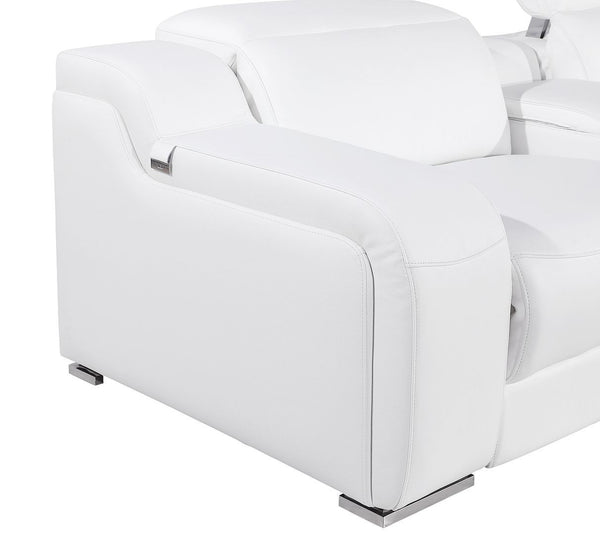 HomeRoots 103" Contemporary Reclining Sofa with USB Charging, Pocket Springs, and Elegant Silver Legs 632867