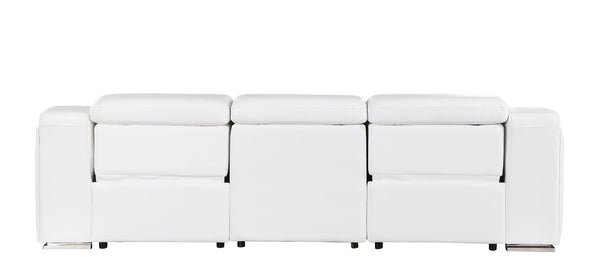 HomeRoots 103" Contemporary Reclining Sofa with USB Charging, Pocket Springs, and Elegant Silver Legs 632867