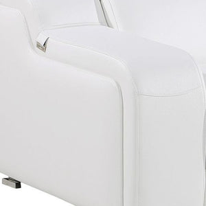 HomeRoots 103" Contemporary Reclining Sofa with USB Charging, Pocket Springs, and Elegant Silver Legs 632867