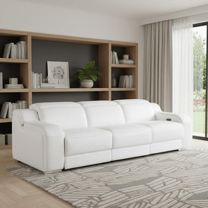 HomeRoots 103" Modern Reclining Sofa with Silver Legs - Comfortable, Durable, and Stylish for Any Space 632868