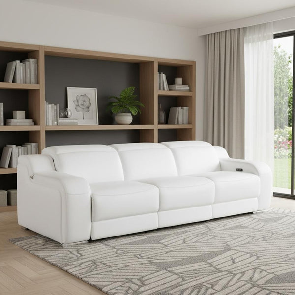 HomeRoots 103" Modern Reclining Sofa with Silver Legs - Comfortable, Durable, and Stylish for Any Space 632868