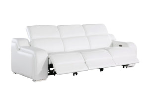 HomeRoots 103" Modern Reclining Sofa with Silver Legs - Comfortable, Durable, and Stylish for Any Space 632868