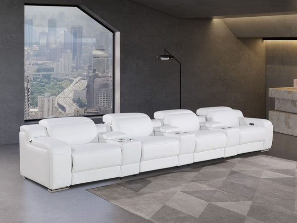 HomeRoots 169" Reclining Sofa with USB Charging, Silver Legs – Modern Comfort for Family Living Spaces 632870