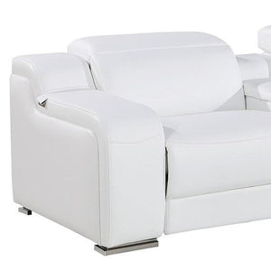 HomeRoots 169" Reclining Sofa with USB Charging, Silver Legs – Modern Comfort for Family Living Spaces 632870
