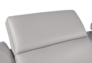 HomeRoots 103" Italian Leather Reclining Sofa - Modern Comfort, USB Charging, and Elegant Design for Living Rooms LIGHT GRAY 632872