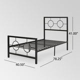 Christopher Knight Home® - Noble House - Francoise Modern Iron Twin Bed Frame, Flat Black