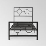 Christopher Knight Home® - Noble House - Francoise Modern Iron Twin Bed Frame, Flat Black