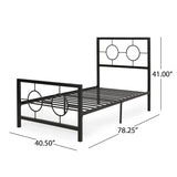 Christopher Knight Home® - Noble House - Francoise Modern Iron Twin Bed Frame, Flat Black