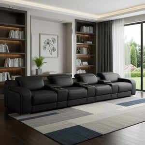 HomeRoots 169" Contemporary Reclining Sofa with USB Charging and Sleek Silver Legs for Ultimate Comfort 632886