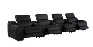 HomeRoots 169" Contemporary Reclining Sofa with USB Charging and Sleek Silver Legs for Ultimate Comfort 632886