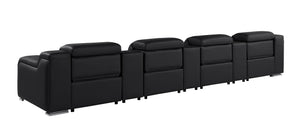 HomeRoots 169" Contemporary Reclining Sofa with USB Charging and Sleek Silver Legs for Ultimate Comfort 632886