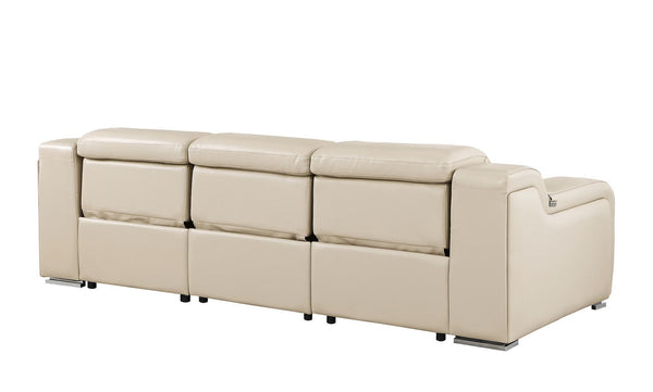 HomeRoots 103" Reclining Steel USB Sofa - Modern Comfort with Power Recline, Stylish Design & Durable Support 632895