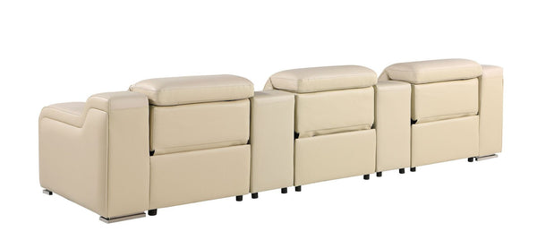 HomeRoots 129" Oversized Reclining Steel Sofa with USB - Modern Comfort, Durable Design & Effortless Relaxation 632896