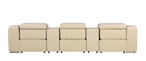 HomeRoots 129" Oversized Reclining Steel Sofa with USB - Modern Comfort, Durable Design & Effortless Relaxation 632896
