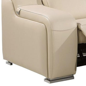 HomeRoots 129" Oversized Reclining Steel Sofa with USB - Modern Comfort, Durable Design & Effortless Relaxation 632896