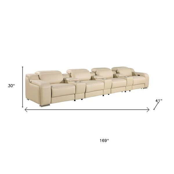 HomeRoots 169" Modern Reclining Steel Sofa with USB Port – Effortless Comfort, Stylish Design & Durability 632897