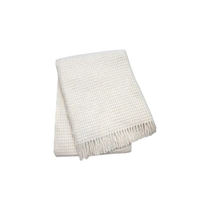 HomeRoots 55" Cream Cotton Blend Waffle Weave Throw Blanket with Decorative Fringe – Cozy, Stylish, Versatile Decor 632915