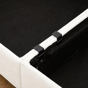 English Elm Elegant White Chenille Sofa With Hidden Storage, Ergonomic Support & Modular Design For Versatile Comfort W714S01039